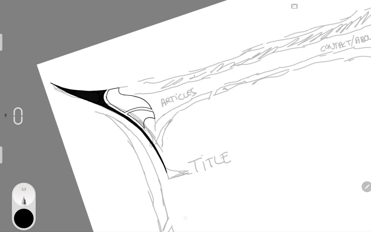 Screenshot of the first shapes being drawn on top of the sketch